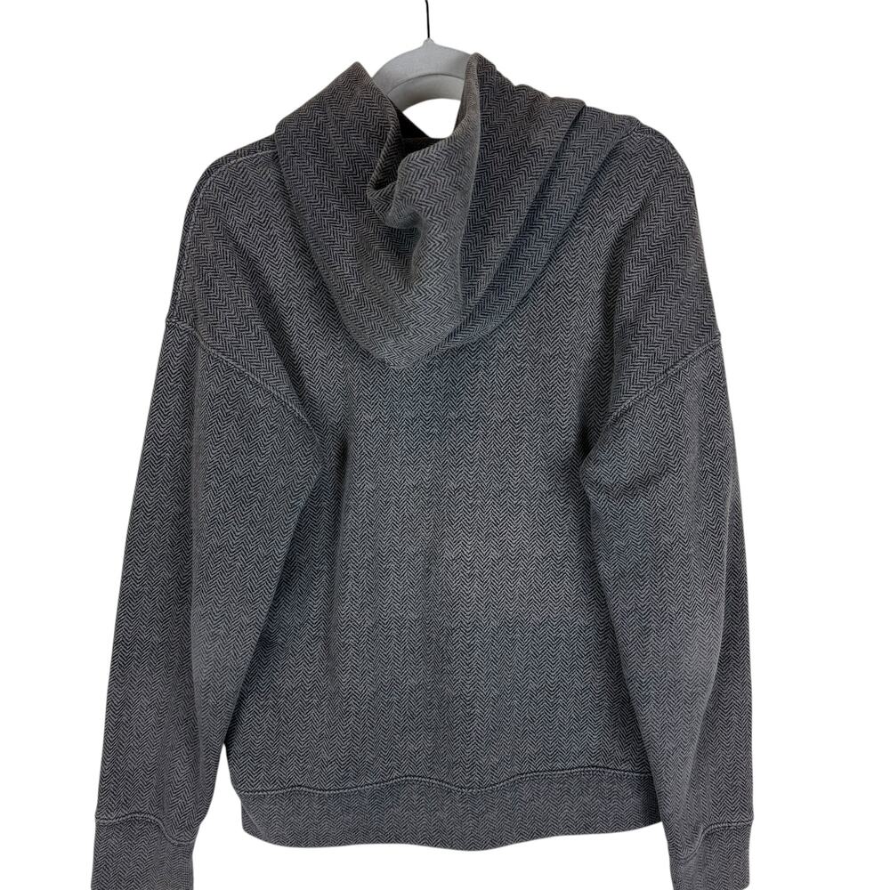 Abercrombie & Fitch Hoodie Women XS Gray Chevron Fleece Lined Relaxed Pullover - Picture 2 of 11